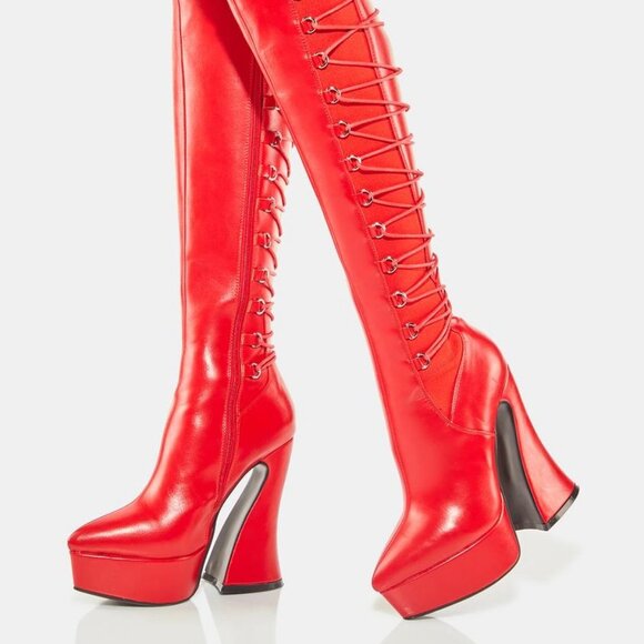 Lamoda THE RUBY RED CHRONICLES High Profile Knee High Boots ( BRAND NEW !!! ) - Picture 1 of 6